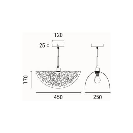 Luster na sajli GALILEA 1xE27/15W/230V crna