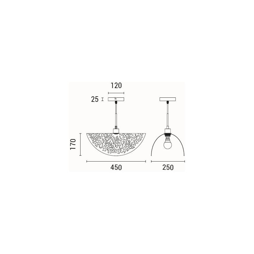 Luster na sajli GALILEA 1xE27/15W/230V crna