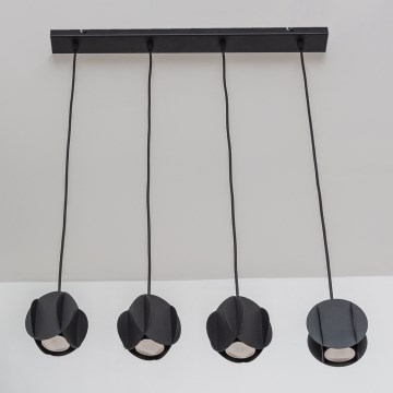 Luster na sajli GAMBIT 4xGU10/10W/230V crne boje