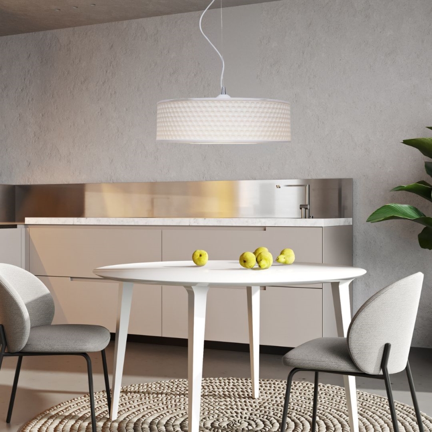 Luster na sajli GARDA 1xE27/60W/230V prečnik 40 cm bela