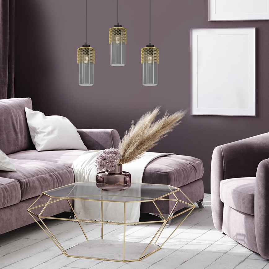 Luster na sajli GLAM 3xE27/60W/230V