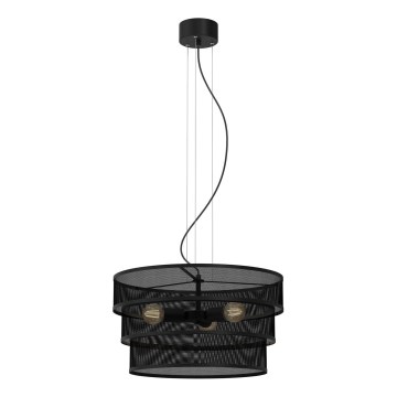 Luster na sajli GLUM 3xE27/60W/230V crne boje