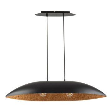 Luster na sajli GONDOLA 2xE27/60W/230V crna/bakarna
