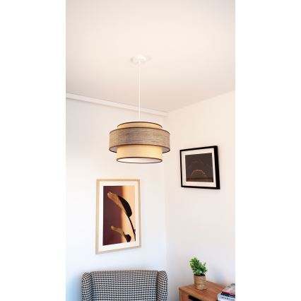 Luster na sajli GRACE 1xE27/60W/230V prečnik 40 cm bež/braon