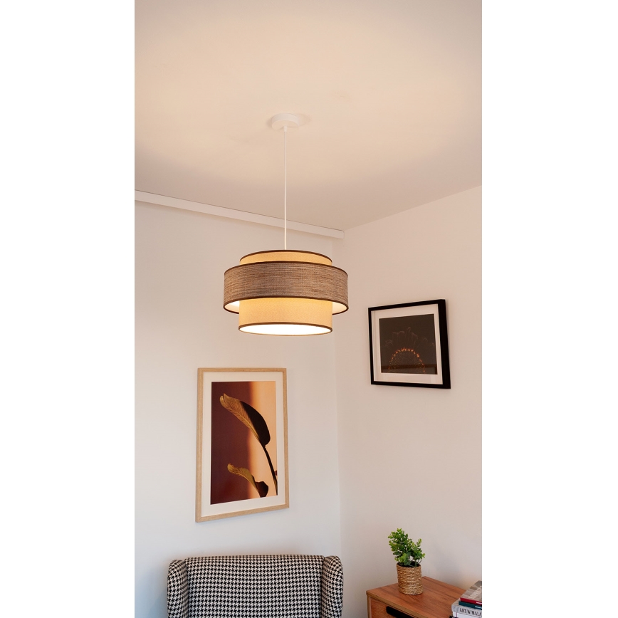Luster na sajli GRACE 1xE27/60W/230V prečnik 40 cm bež/braon