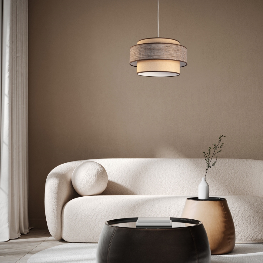 Luster na sajli GRACE 1xE27/60W/230V prečnik 40 cm bež/braon
