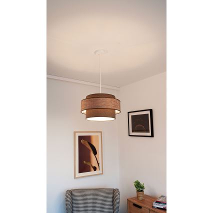 Luster na sajli GRACE 1xE27/60W/230V prečnik 40 cm braon/bež