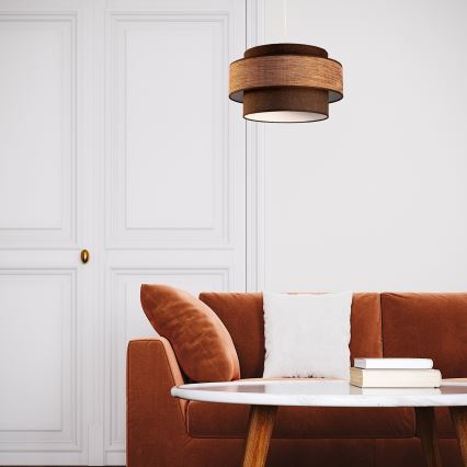 Luster na sajli GRACE 1xE27/60W/230V prečnik 40 cm braon/bež
