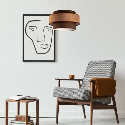 Luster na sajli GRACE 1xE27/60W/230V prečnik 40 cm braon/bež