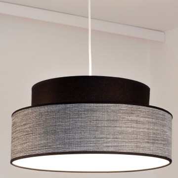 Luster na sajli GRACE 1xE27/60W/230V, prečnik 40 cm, crna/siva
