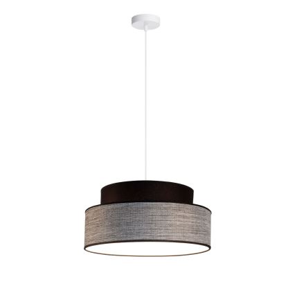 Luster na sajli GRACE 1xE27/60W/230V, prečnik 40 cm, crna/siva