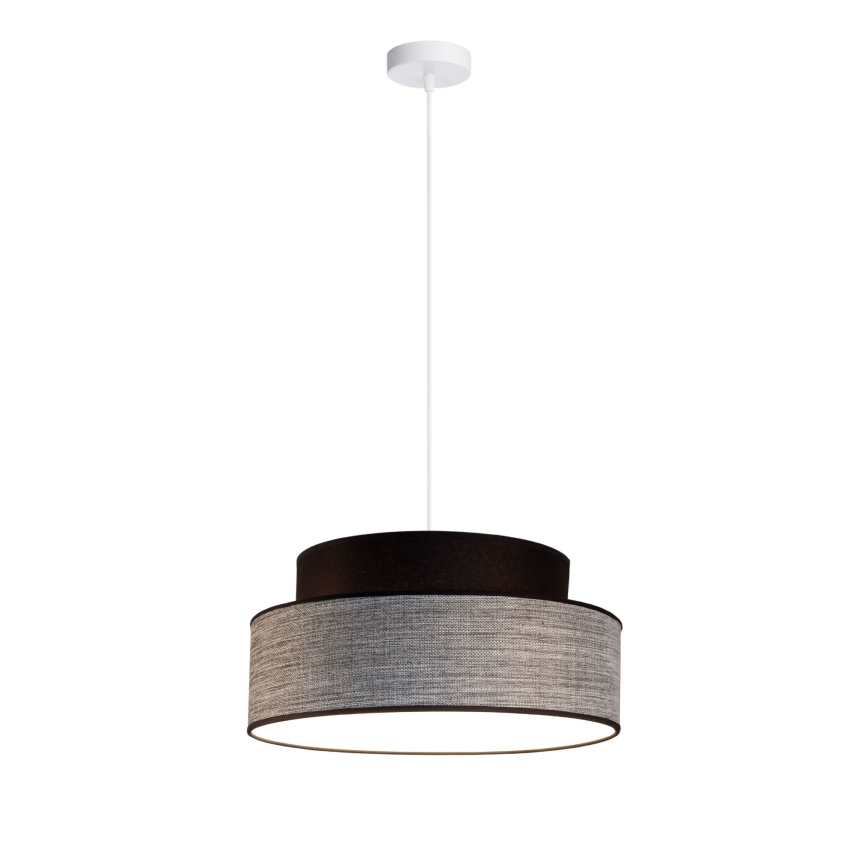 Luster na sajli GRACE 1xE27/60W/230V, prečnik 40 cm, crna/siva
