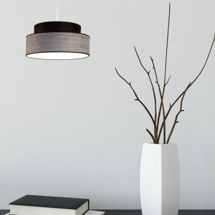Luster na sajli GRACE 1xE27/60W/230V, prečnik 40 cm, crna/siva
