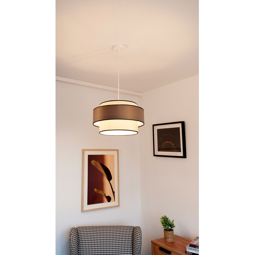 Luster na sajli GRACE 1xE27/60W/230V prečnik 40 cm krem/braon