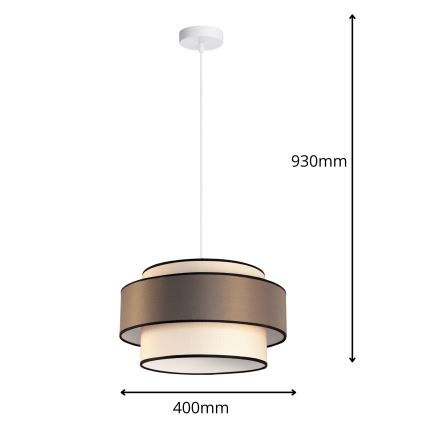 Luster na sajli GRACE 1xE27/60W/230V prečnik 40 cm krem/braon