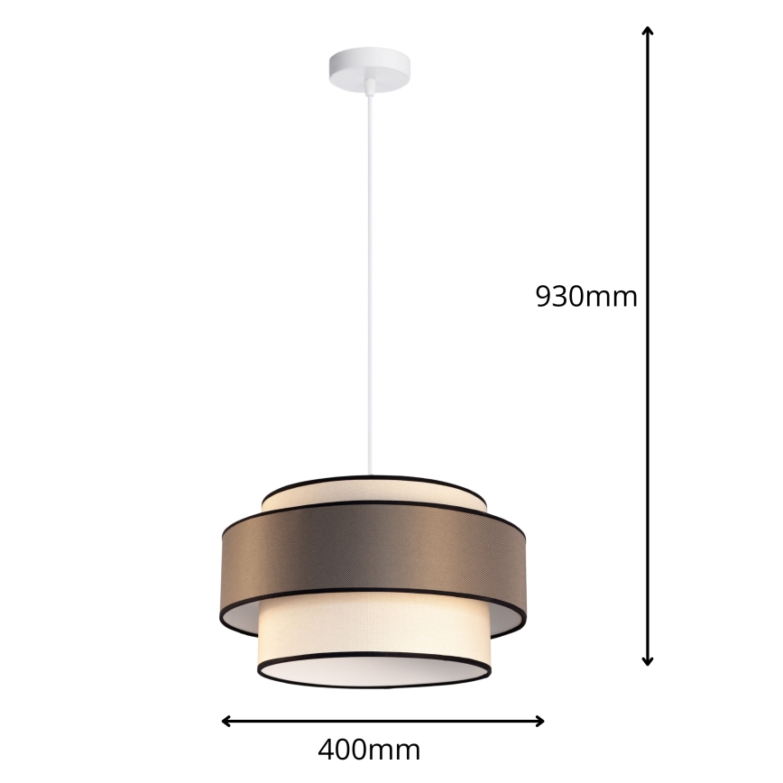 Luster na sajli GRACE 1xE27/60W/230V prečnik 40 cm krem/braon