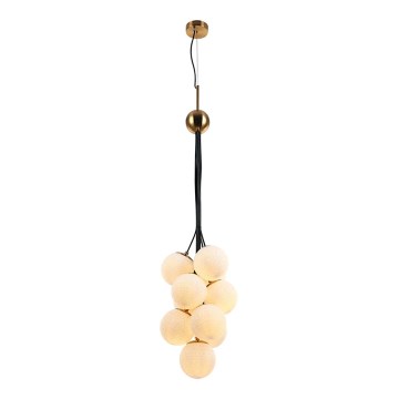 Luster na sajli GRAPES 10xE27/7W/230V bronz/bela