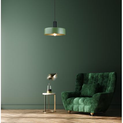 Luster na sajli HAKI 1xE27/60W/230V zelena/crna