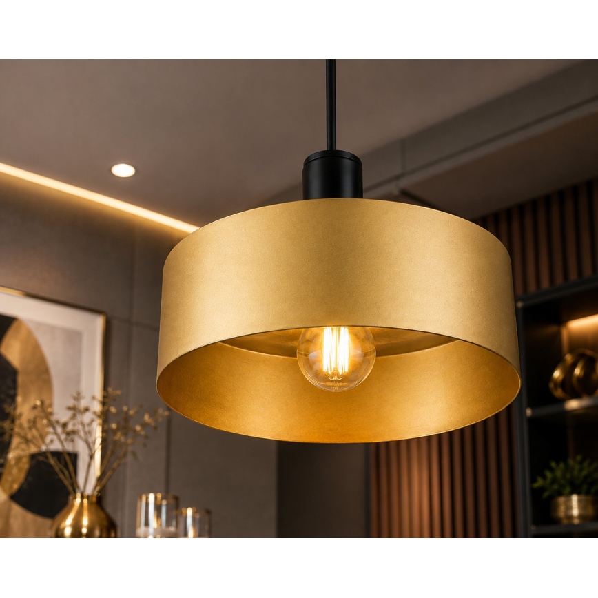 Luster na sajli HAKI 1xE27/60W/230V zlatna/crna
