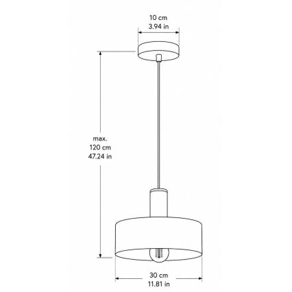 Luster na sajli HAKI 1xE27/60W/230V zlatna/crna