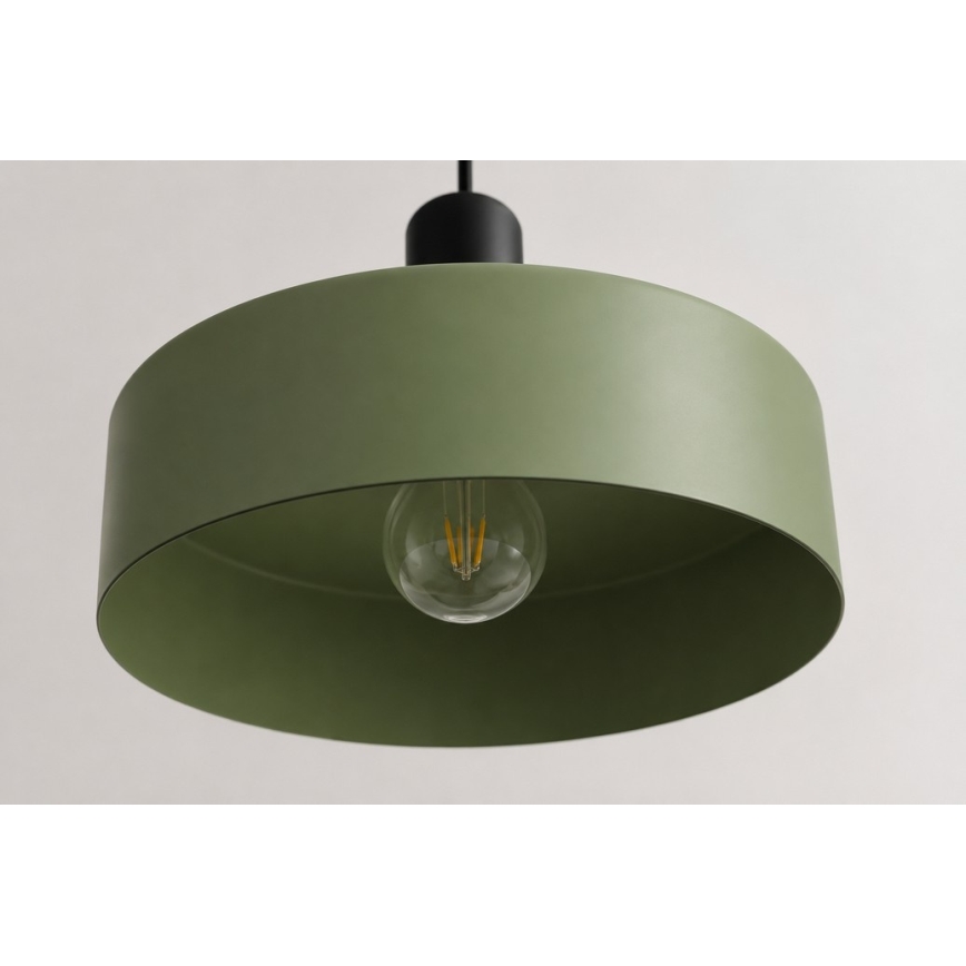 Luster na sajli HAKI 3xE27/60W/230V zelena/crna