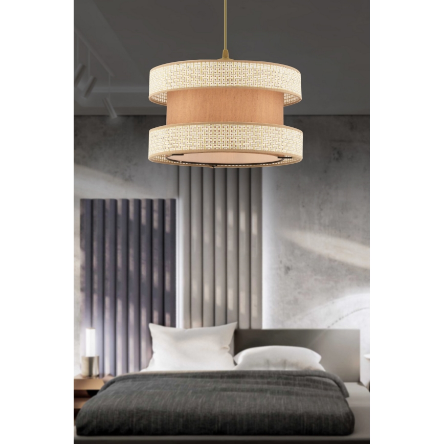 Luster na sajli HALO 1xE27/60W/230V bež/krem