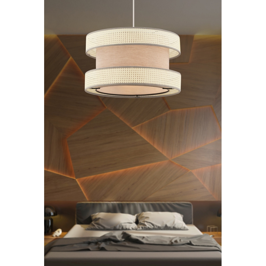 Luster na sajli HALO 1xE27/60W/230V bež/krema