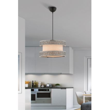Luster na sajli HALO 1xE27/60W/230V bež/siva
