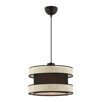 Luster na sajli HALO 1xE27/60W/230V crna/krem