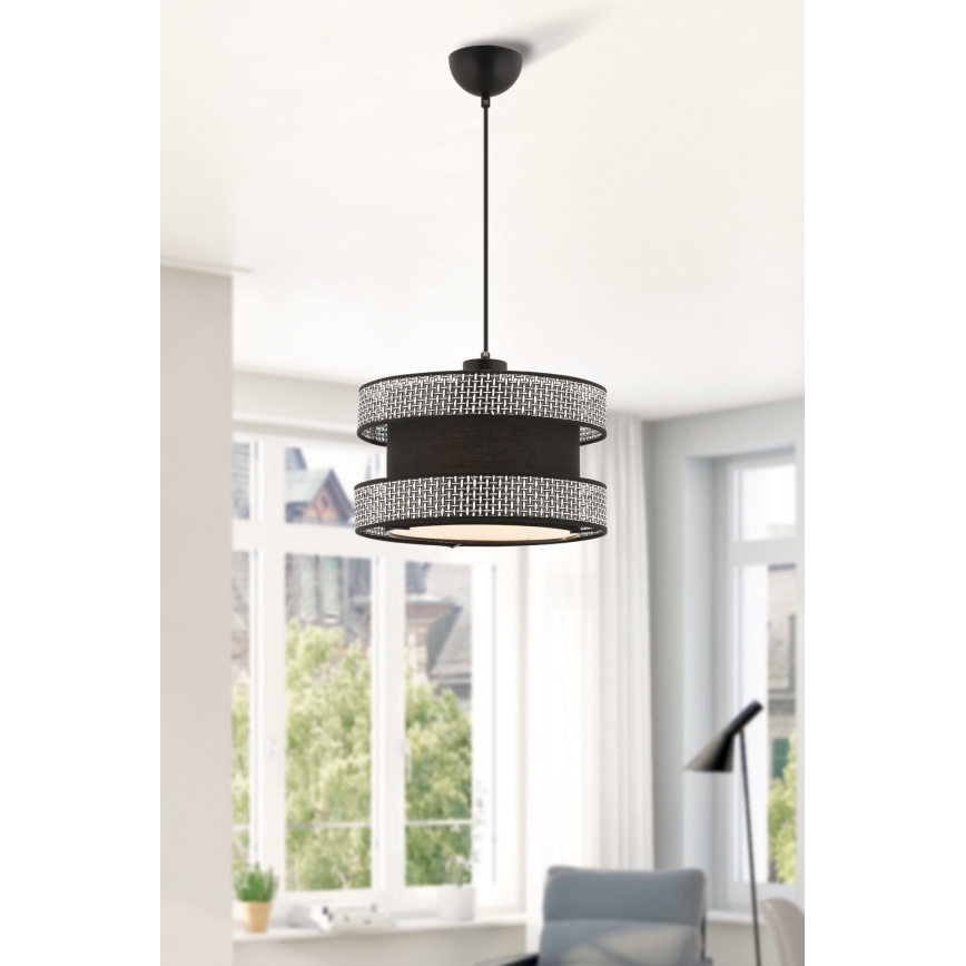 Luster na sajli HALO 1xE27/60W/230V crna/siva