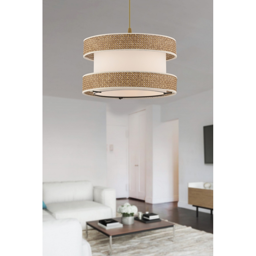 Luster na sajli HALO 1xE27/60W/230V krem/bež