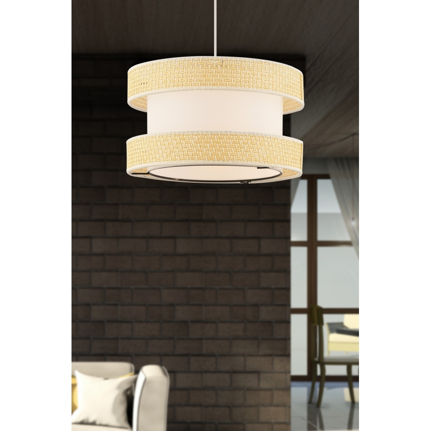 Luster na sajli HALO 1xE27/60W/230V krem/bež