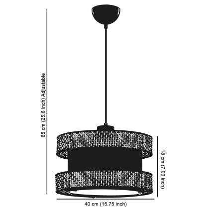 Luster na sajli HALO 1xE27/60W/230V smeđa/bež