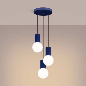 Luster na sajli HALO 3xG9/8W/230V prečnik 25 cm plavi