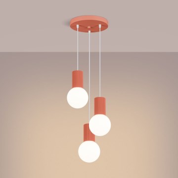 Luster na sajli HALO 3xG9/8W/230V, prečnik 25 cm, ružičasta