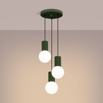 Luster na sajli HALO 3xG9/8W/230V, prečnik 25 cm, zelene boje