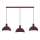 Luster na sajli HANDA 3xE27/15W/230V bordo