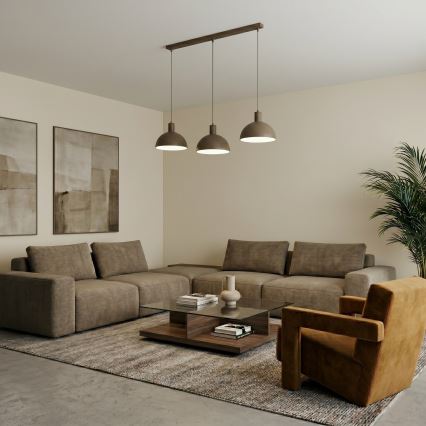 Luster na sajli HANDA 3xE27/15W/230V braon