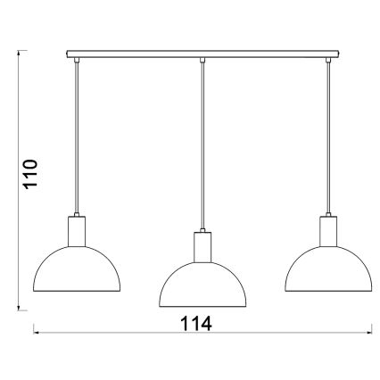 Luster na sajli HANDA 3xE27/15W/230V braon