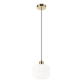 Luster na sajli HARMA 1xE27/15W/230V prečnik 20 cm bela/zlatna