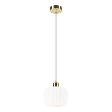 Luster na sajli HARMA 1xE27/15W/230V prečnik 20 cm bela/zlatna