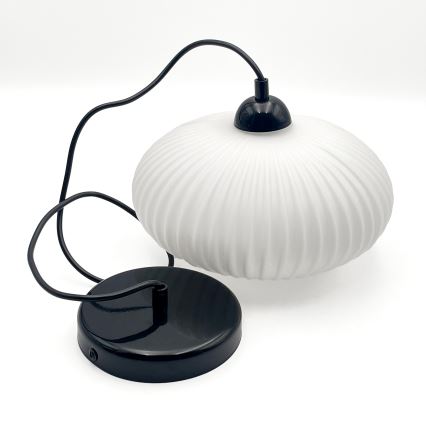 Luster na sajli HARMA 1xE27/15W/230V prečnik 25 cm bela/crna