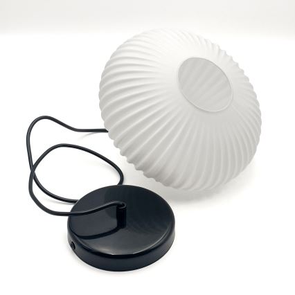 Luster na sajli HARMA 1xE27/15W/230V prečnik 25 cm bela/crna