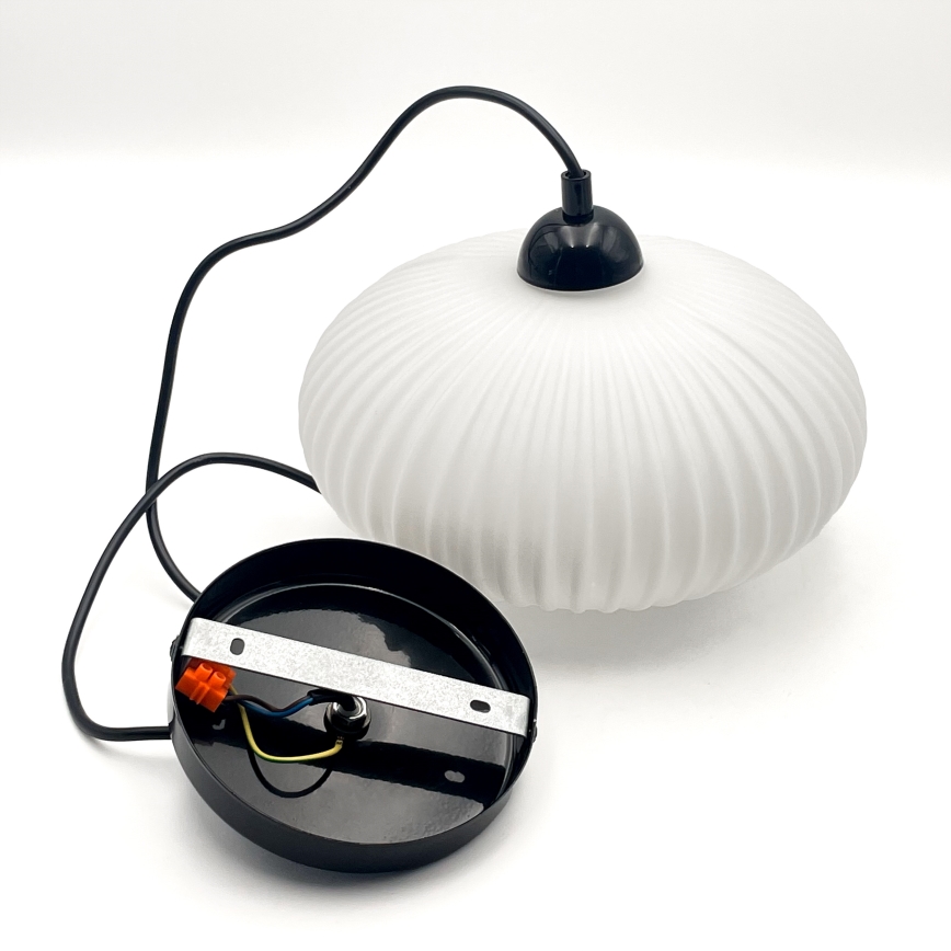 Luster na sajli HARMA 1xE27/15W/230V prečnik 25 cm bela/crna