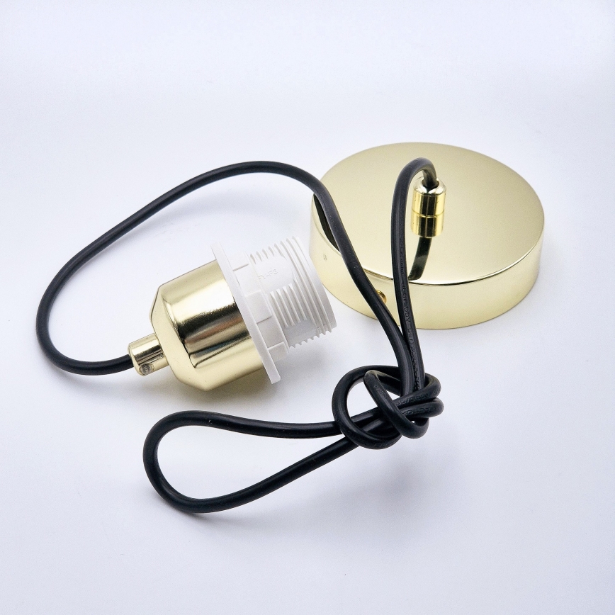 Luster na sajli HARMA 1xE27/15W/230V prečnik 25 cm bela/zlatna