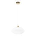 Luster na sajli HARMA 1xE27/15W/230V prečnik 30 cm bela/zlatna