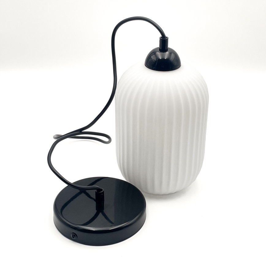 Luster na sajli HARMA 1xE27/15W/230V Ø 14 cm bela/crna