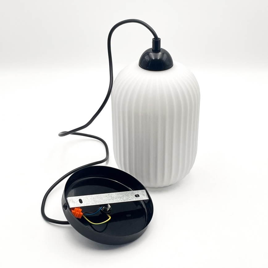 Luster na sajli HARMA 1xE27/15W/230V Ø 14 cm bela/crna
