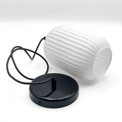 Luster na sajli HARMA 1xE27/15W/230V Ø 14 cm bela/crna