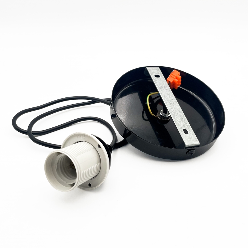 Luster na sajli HARMA 1xE27/15W/230V Ø 14 cm bela/crna